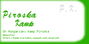 piroska kamp business card